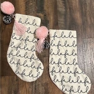 Festive Stockings with Pom Poms